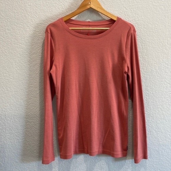 Eddie Bauer Pink Crew Neck Long Sleeve T Shirt Size Large - Picture 1 of 6